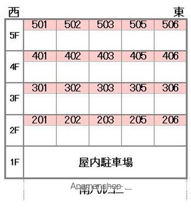 アマーレ中央[1K/28.06m2]の配置図