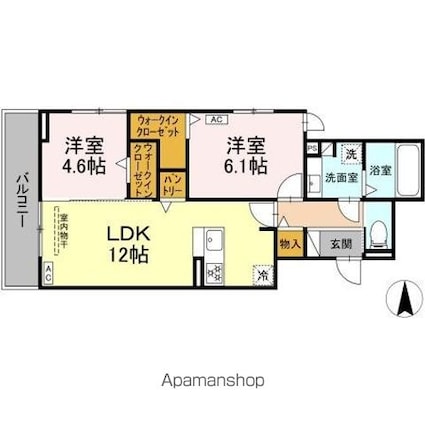 ルヴィータ庄内通[2LDK/56.11m2]の間取図
