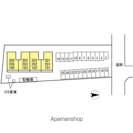 Ｙ．サイレント　ヴィラージュ[2LDK/58.33m2]の配置図