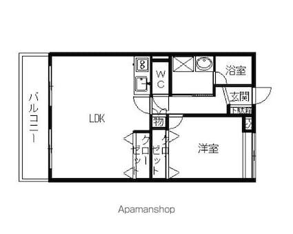 プレステージ緑町イースト[1LDK/50.5m2]の間取図
