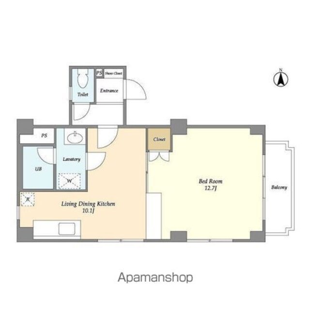 東映市ケ谷マンション[1LDK/50.41m2]の間取図