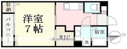 カーサ・ソアーヴェ[1K/27.2m2]の間取図