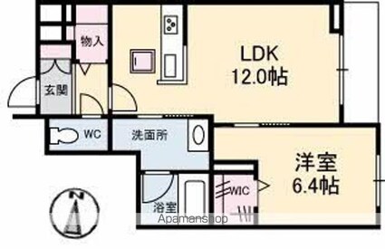 エスポアヒルズ[1LDK/46.85m2]の間取図