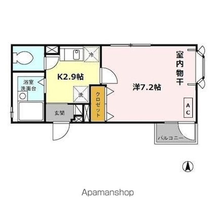 Ｗ．Ｉ．Ｔパレス[1K/25.17m2]の間取図
