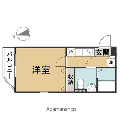 東京都江戸川区西葛西７丁目[1K/22.79m2]の間取図