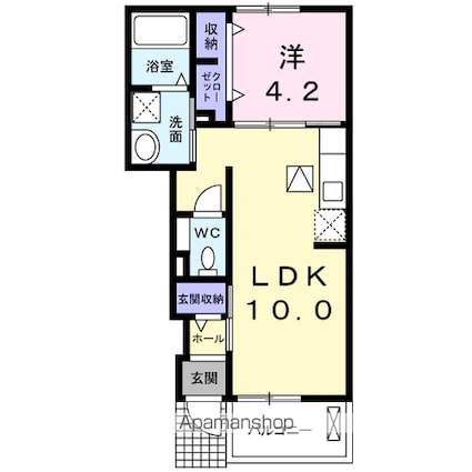 ワーズ・ワース　Ⅰ[1LDK/37.76m2]の間取図
