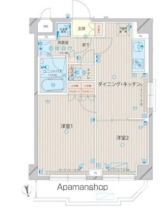 ルーブル上板橋[2DK/40.23m2]の間取図