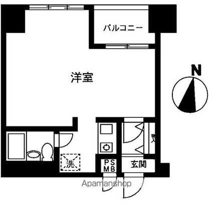 東建ニューハイツ市ヶ谷[1R/26.9m2]の間取図