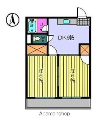 第１３杉フラット[2DK/31.86m2]の間取図