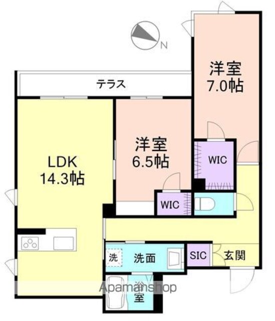 和歌山県和歌山市柳丁[2LDK/70.55m2]の間取図