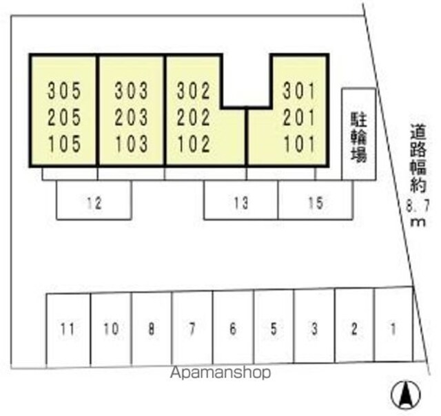 和歌山県和歌山市小雑賀[1DK/33.5m2]の配置図