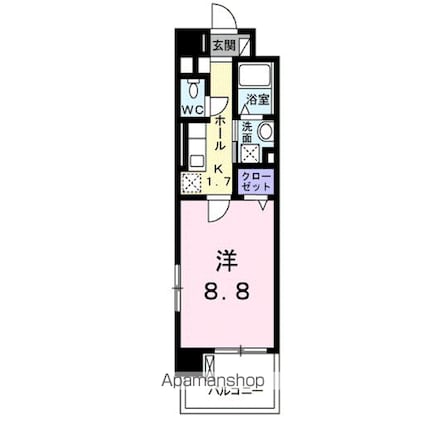 アプローズ[1K/30.27m2]の間取図