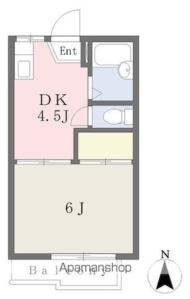 ＰＯＰＯＬＯ宮田[1DK/22.68m2]の間取図