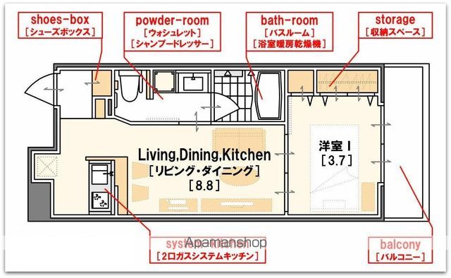 アバンティ南堀江イーストの間取り写真