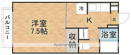 ディアス元町Ｃ[1K/24.71m2]の間取図