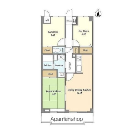 ツイン・アベニュー[3LDK/65.1m2]の間取図