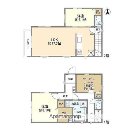 Ｋｏｌｅｔ片倉１０[2SLDK/83.42m2]の間取図