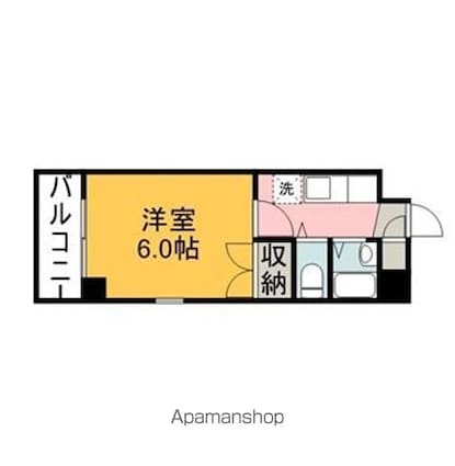広島県広島市中区大手町５丁目[1K/17.6m2]の間取図