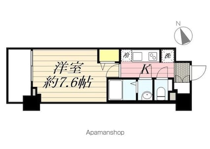 プレサンスブルーム浅草Ｎｏｒｔｈ[1K/25.52m2]の間取図