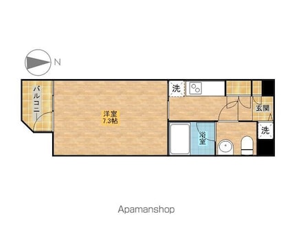 東京都板橋区板橋２丁目[1K/28.22m2]の間取図
