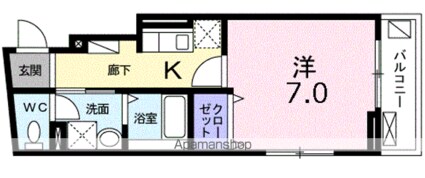 ベルコート[1K/26.03m2]の間取図