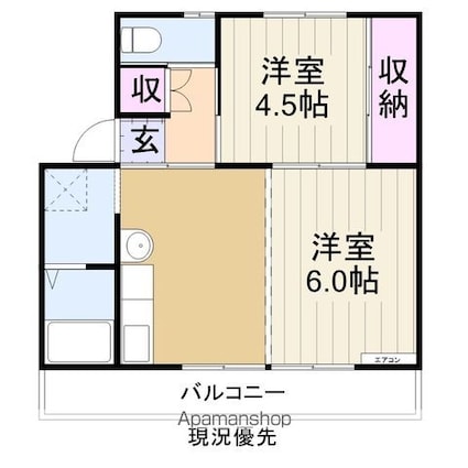 ヴィラナリー本郷２[1LDK/38.46m2]の間取図