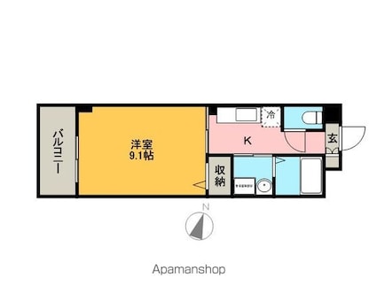 モデラート[1K/30.96m2]の間取図