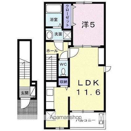 ジュネス　オーブＫ１[1LDK/42.28m2]の間取図
