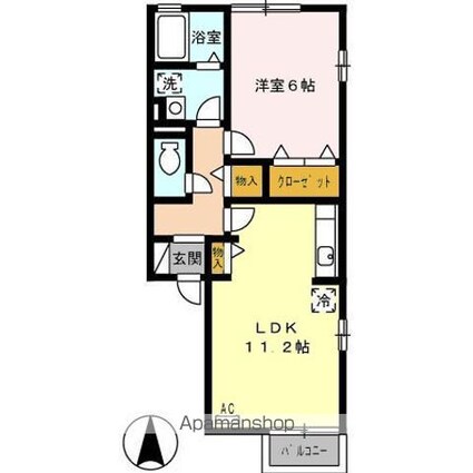 ＺＯＮＥ雁道ＩＩ[1LDK/41.26m2]の間取図