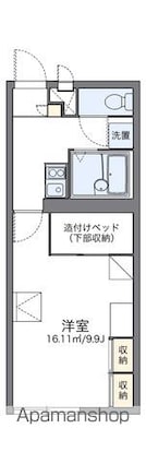 レオパレスやまぼうし[1K/26.08m2]の間取図