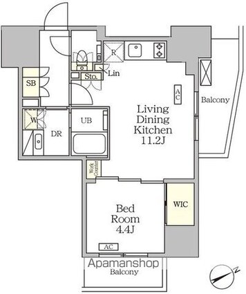 ザ・パークハビオ大森山王[1LDK/40.24m2]の間取図