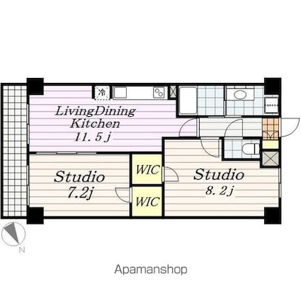 千葉県千葉市中央区新宿１丁目[2LDK/59.88m2]の間取図
