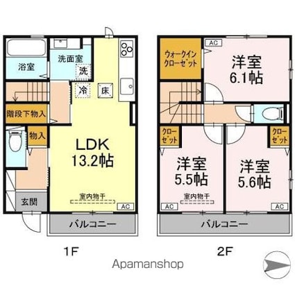 セントラルコートＩＩ[3LDK/80.58m2]の間取図
