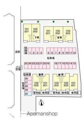 アリストガーデンⅠ[2LDK/55.17m2]の配置図
