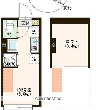 Ｅｍａｒｉｅ代田橋[1R/11.58m2]の間取図