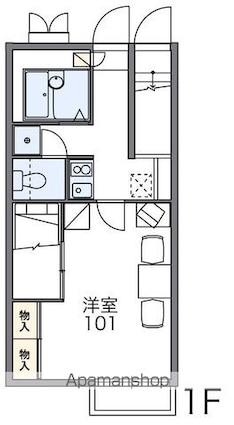 レオパレスカサペルデ[1K/23.72m2]の間取図