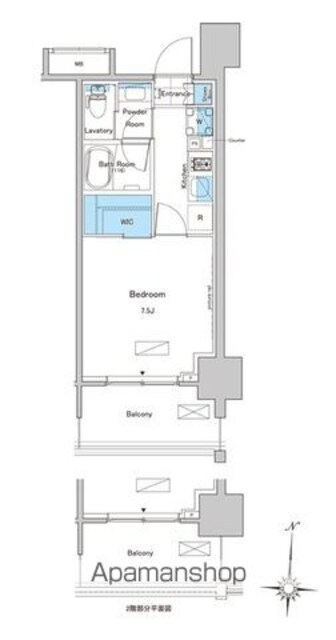 ルフォンプログレ清澄白河プレミア[1K/25.1m2]の間取図