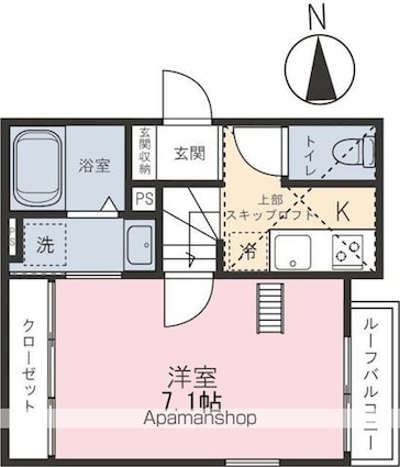 ＳＴＡＣＫ南田中[1K/26.08m2]の間取図