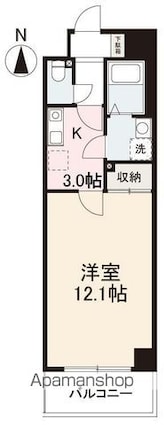 ジョア西の丸[1K/36.32m2]の間取図