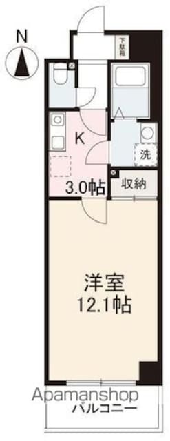 ジョア西の丸[1K/36.32m2]の間取図