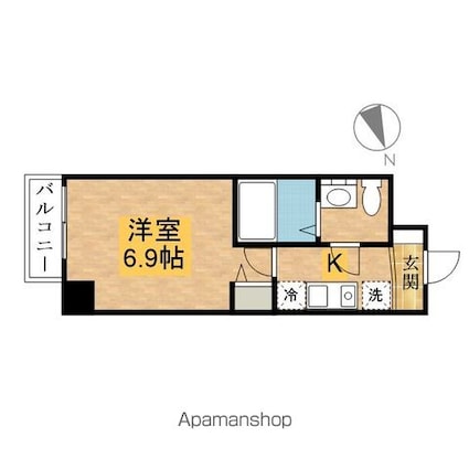 プレミール八王子[1K/22.5m2]の間取図