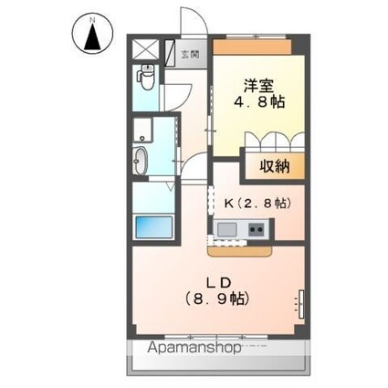 ガーデン仲田[1LDK/40m2]の間取図