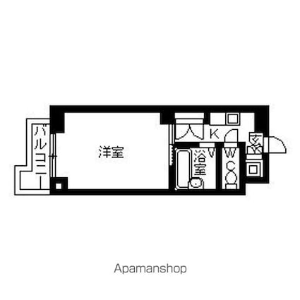 ルーブル芝公園[1K/19.34m2]の間取図