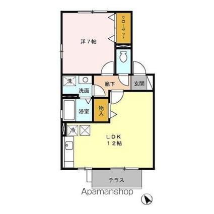 ウェーブⅡ[1LDK/45.42m2]の間取図