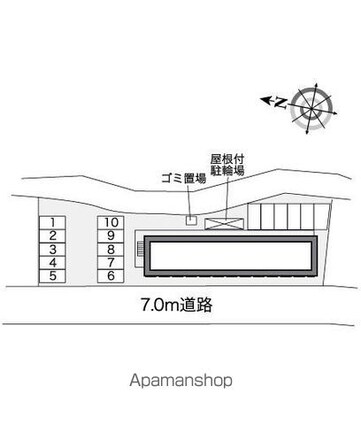 レオパレスカーサ[1K/20.28m2]の配置図