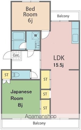 徳島県徳島市八万町上福万[2LDK/72.31m2]の間取図