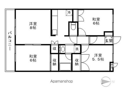 長野県長野市差出南１丁目[3LDK/66m2]の間取図