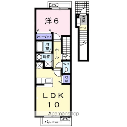 アイリスコートＢ[1LDK/42.37m2]の間取図