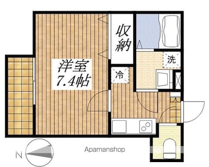 ＷＹ立川[1K/24.84m2]の間取図