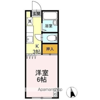 コスモガーデン[1K/20.32m2]の間取図